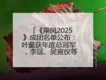 《乘风2025》成团名单公布：叶童获年度总冠军，李晟、吴宣仪等10位姐姐成功成团，陈德容获年度高光人物