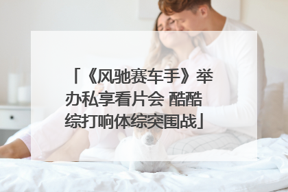 《风驰赛车手》举办私享看片会 酷酷综打响体综突围战