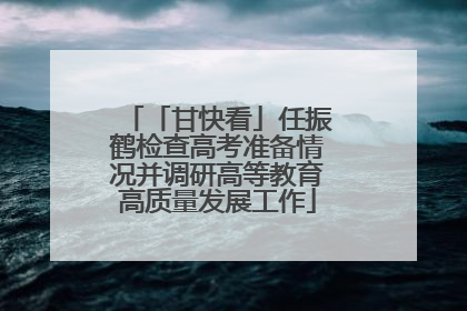「甘快看」任振鹤检查高考准备情况并调研高等教育高质量发展工作
