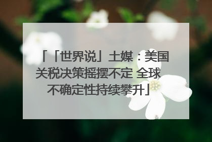 「世界说」土媒：美国关税决策摇摆不定 全球不确定性持续攀升