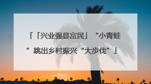 「兴业强县富民」“小青蛙”跳出乡村振兴“大步伐”