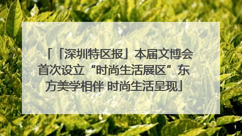 「深圳特区报」本届文博会首次设立“时尚生活展区”东方美学相伴 时尚生活呈现