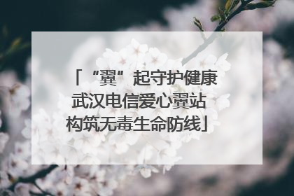 “翼”起守护健康 武汉电信爱心翼站构筑无毒生命防线