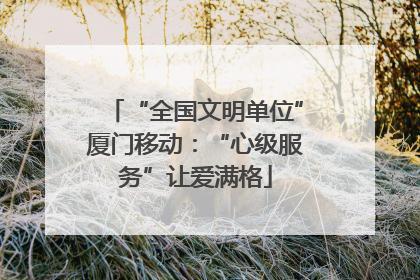 “全国文明单位”厦门移动：“心级服务”让爱满格