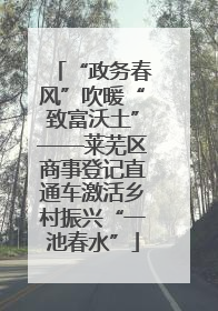 “政务春风”吹暖“致富沃土”——莱芜区商事登记直通车激活乡村振兴“一池春水”