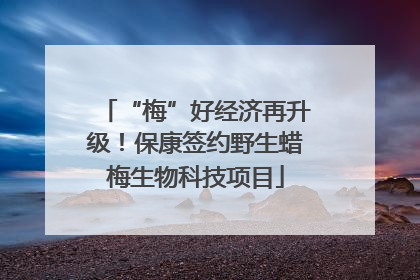“梅”好经济再升级！保康签约野生蜡梅生物科技项目