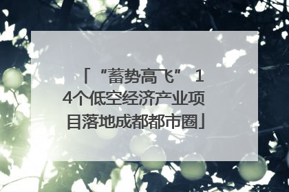 “蓄势高飞” 14个低空经济产业项目落地成都都市圈