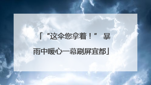 “这伞您拿着！” 暴雨中暖心一幕刷屏宜都