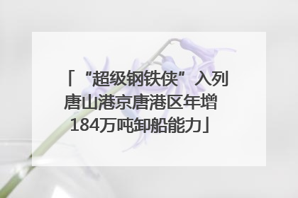 “超级钢铁侠”入列 唐山港京唐港区年增184万吨卸船能力