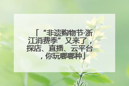 “非遗购物节·浙江消费季”又来了，探店、直播、云平台，你玩哪哪种
