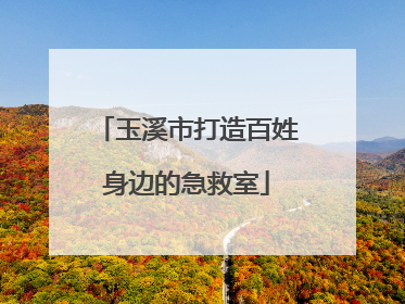 玉溪市打造百姓身边的急救室