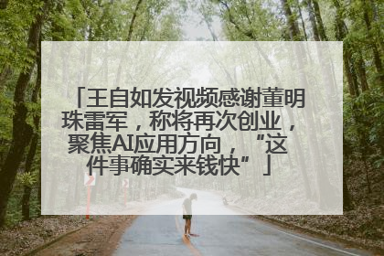 王自如发视频感谢董明珠雷军，称将再次创业，聚焦AI应用方向，“这件事确实来钱快”