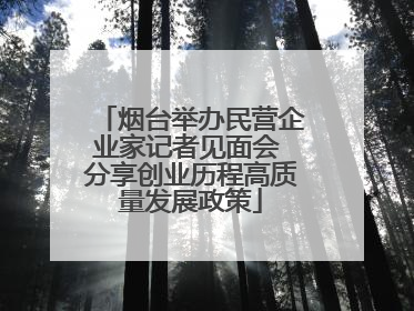 烟台举办民营企业家记者见面会 分享创业历程高质量发展政策