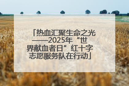 热血汇聚生命之光——2025年“世界献血者日”红十字志愿服务队在行动