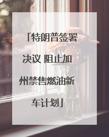 特朗普签署决议 阻止加州禁售燃油新车计划