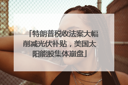 特朗普税收法案大幅削减光伏补贴，美国太阳能股集体崩盘