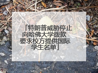 特朗普威胁停止向哈佛大学拨款 要求校方提供国际学生名单