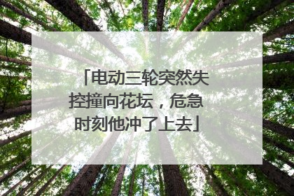 电动三轮突然失控撞向花坛，危急时刻他冲了上去