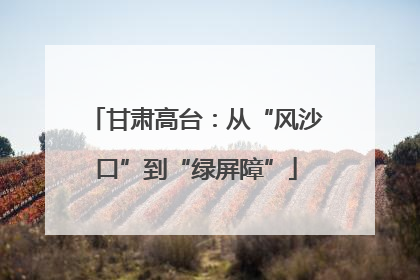 甘肃高台：从“风沙口”到“绿屏障”