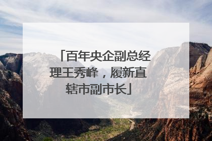 百年央企副总经理王秀峰，履新直辖市副市长