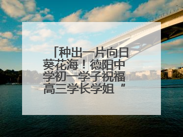 种出一片向日葵花海！德阳中学初一学子祝福高三学长学姐“一举夺魁”