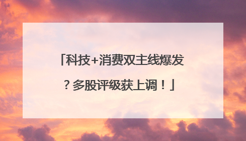 科技+消费双主线爆发？多股评级获上调！