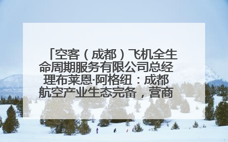 空客（成都）飞机全生命周期服务有限公司总经理布莱恩·阿格纽：成都航空产业生态完备，营商环境优势显著