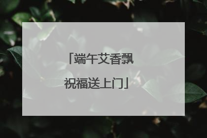 端午艾香飘 祝福送上门
