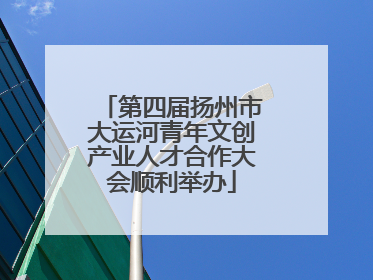 第四届扬州市大运河青年文创产业人才合作大会顺利举办