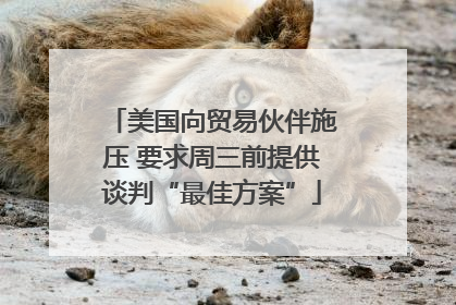 美国向贸易伙伴施压 要求周三前提供谈判“最佳方案”