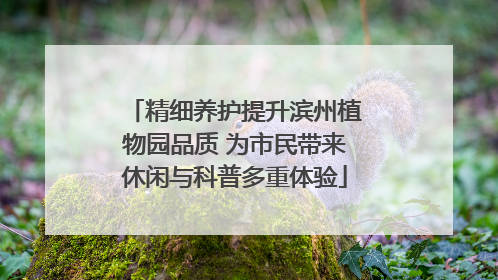 精细养护提升滨州植物园品质 为市民带来休闲与科普多重体验