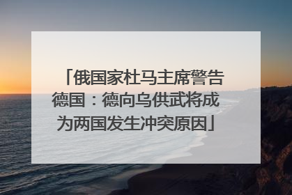 俄国家杜马主席警告德国：德向乌供武将成为两国发生冲突原因
