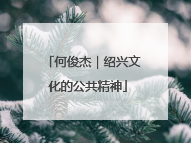 何俊杰｜绍兴文化的公共精神