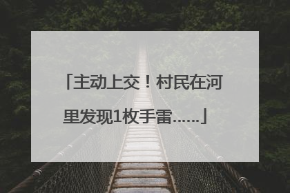 主动上交！村民在河里发现1枚手雷……