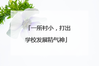 一所村小，打出学校发展精气神