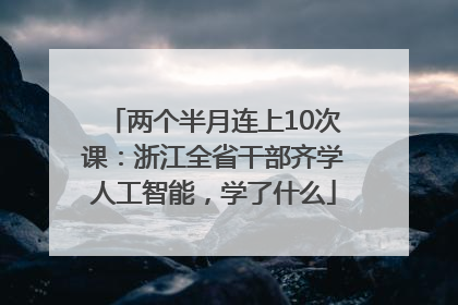 两个半月连上10次课：浙江全省干部齐学人工智能，学了什么