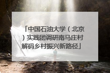 中国石油大学（北京）实践团调研南马庄村解码乡村振兴新路径
