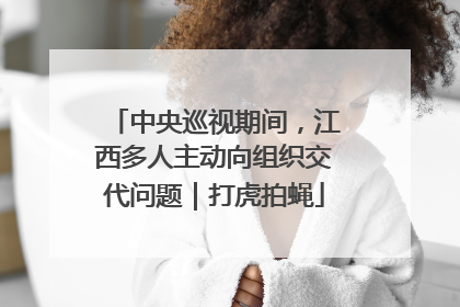 中央巡视期间，江西多人主动向组织交代问题｜打虎拍蝇