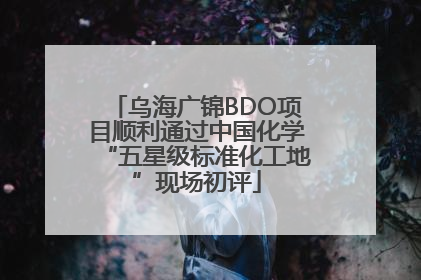 乌海广锦BDO项目顺利通过中国化学“五星级标准化工地”现场初评