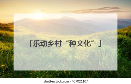 乐动乡村“种文化”