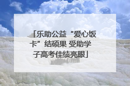 乐助公益“爱心饭卡”结硕果 受助学子高考佳绩亮眼