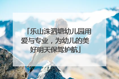 乐山洙泗塘幼儿园用爱与专业，为幼儿的美好明天保驾护航