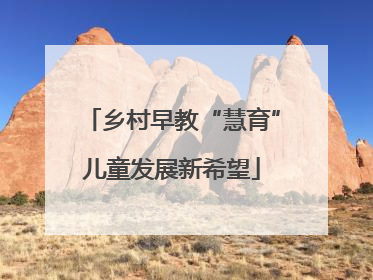 乡村早教“慧育”儿童发展新希望