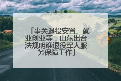 事关退役安置、就业创业等，山东出台法规明确退役军人服务保障工作