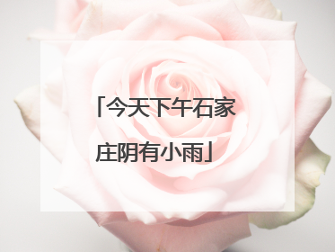 今天下午石家庄阴有小雨