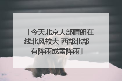 今天北京大部晴朗在线北风较大 西部北部有阵雨或雷阵雨