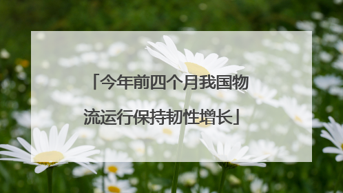 今年前四个月我国物流运行保持韧性增长