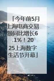 今年前5月上海电商交易额同比增长6.1%！2025上海数字生活节开幕