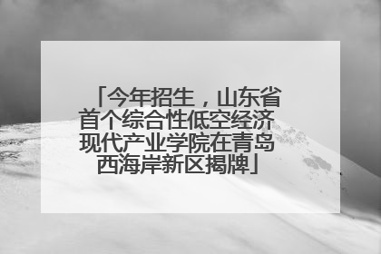 今年招生，山东省首个综合性低空经济现代产业学院在青岛西海岸新区揭牌