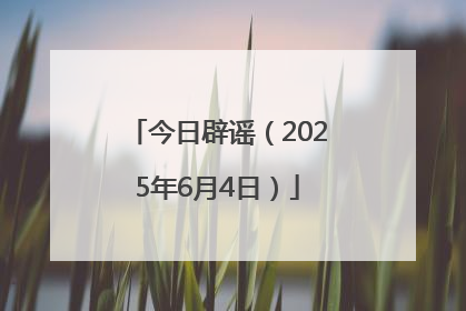 今日辟谣（2025年6月4日）